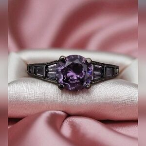 Sterling Silver Amethyst CZ Ring – Size 6